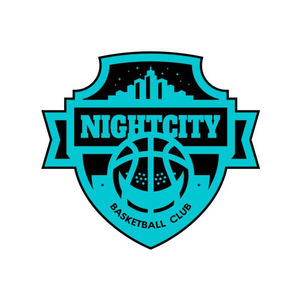 Night city Basketball club logo template Miniatura